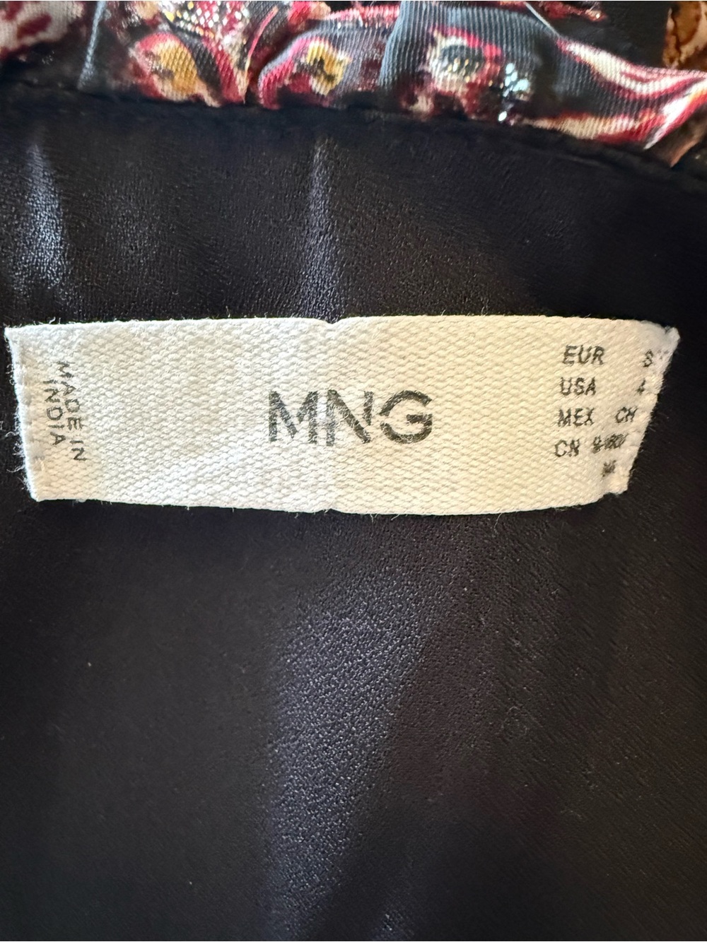 Mango Black Maxi Dress with Mauve Floral Print - Picture 3 of 3